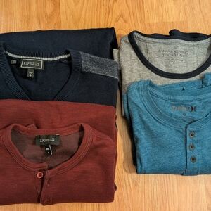 Lot Of New Express, Banana Republic And Hurley Men's Shirts